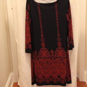 ENFOCUS Women Shift Dress Size 14 W Red/Blue